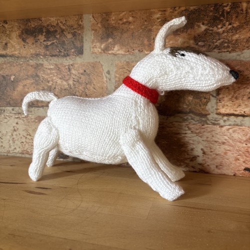 Knitted dog english bull - english,